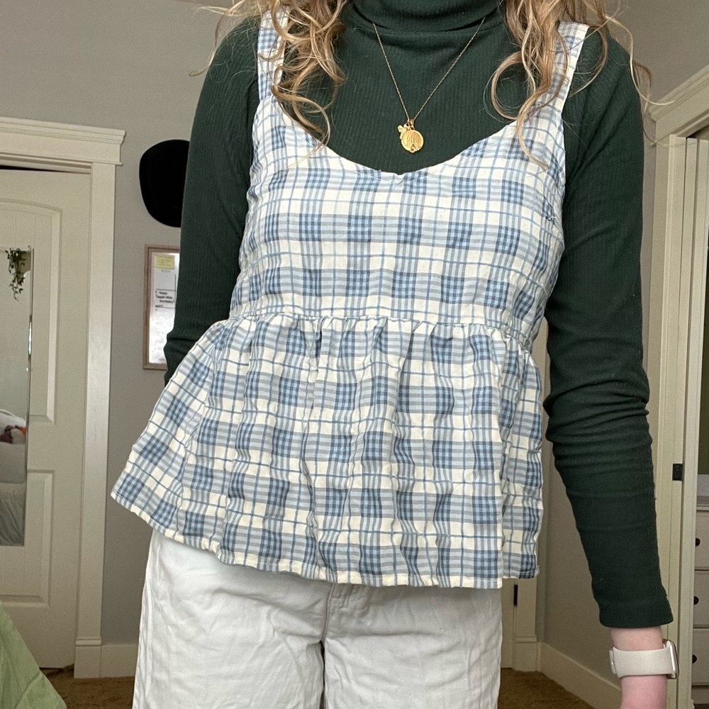 Plaid peplum tank top!